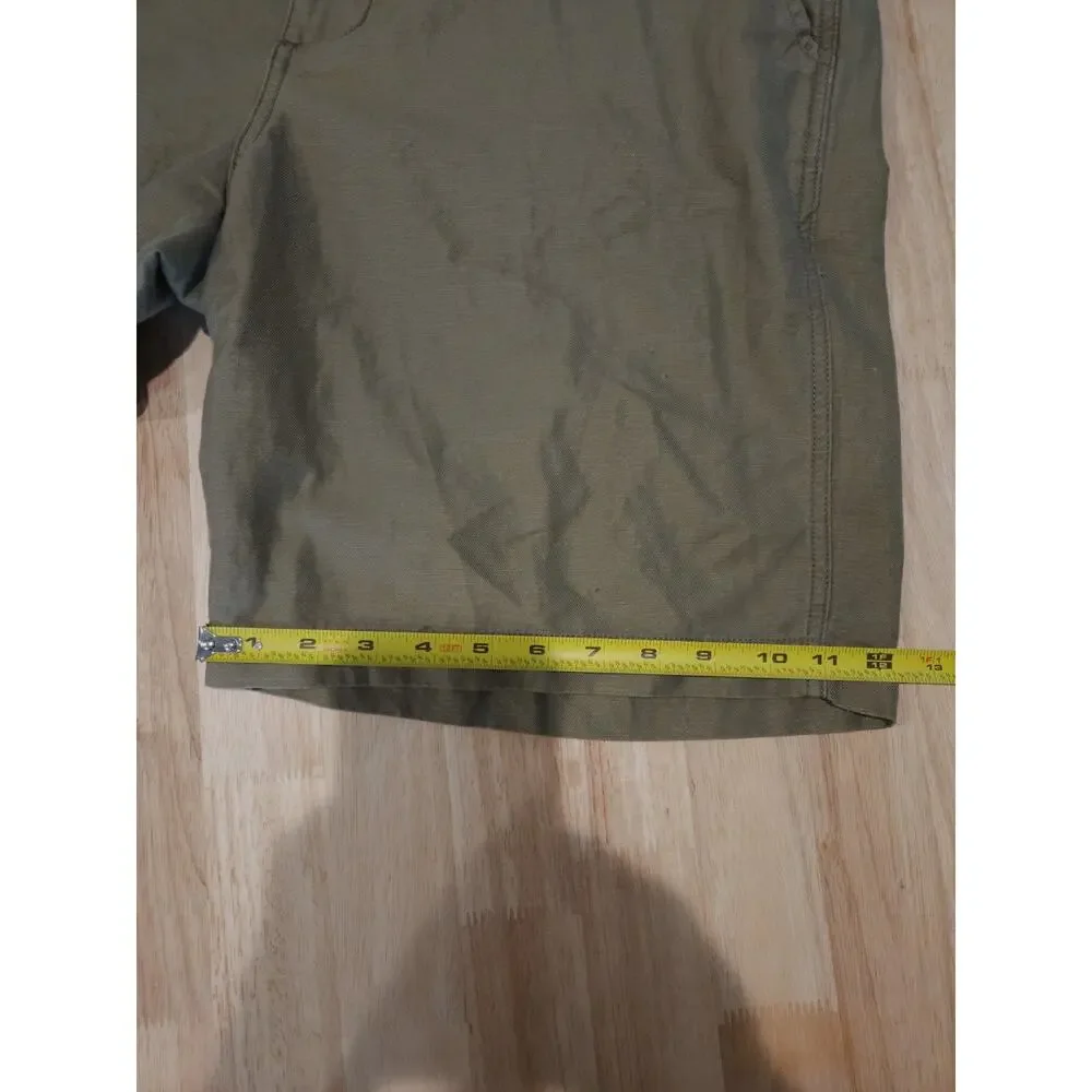 Tori Richard Shorts Men size 36 Green Linen Cotten Blend Flat Front Breathable